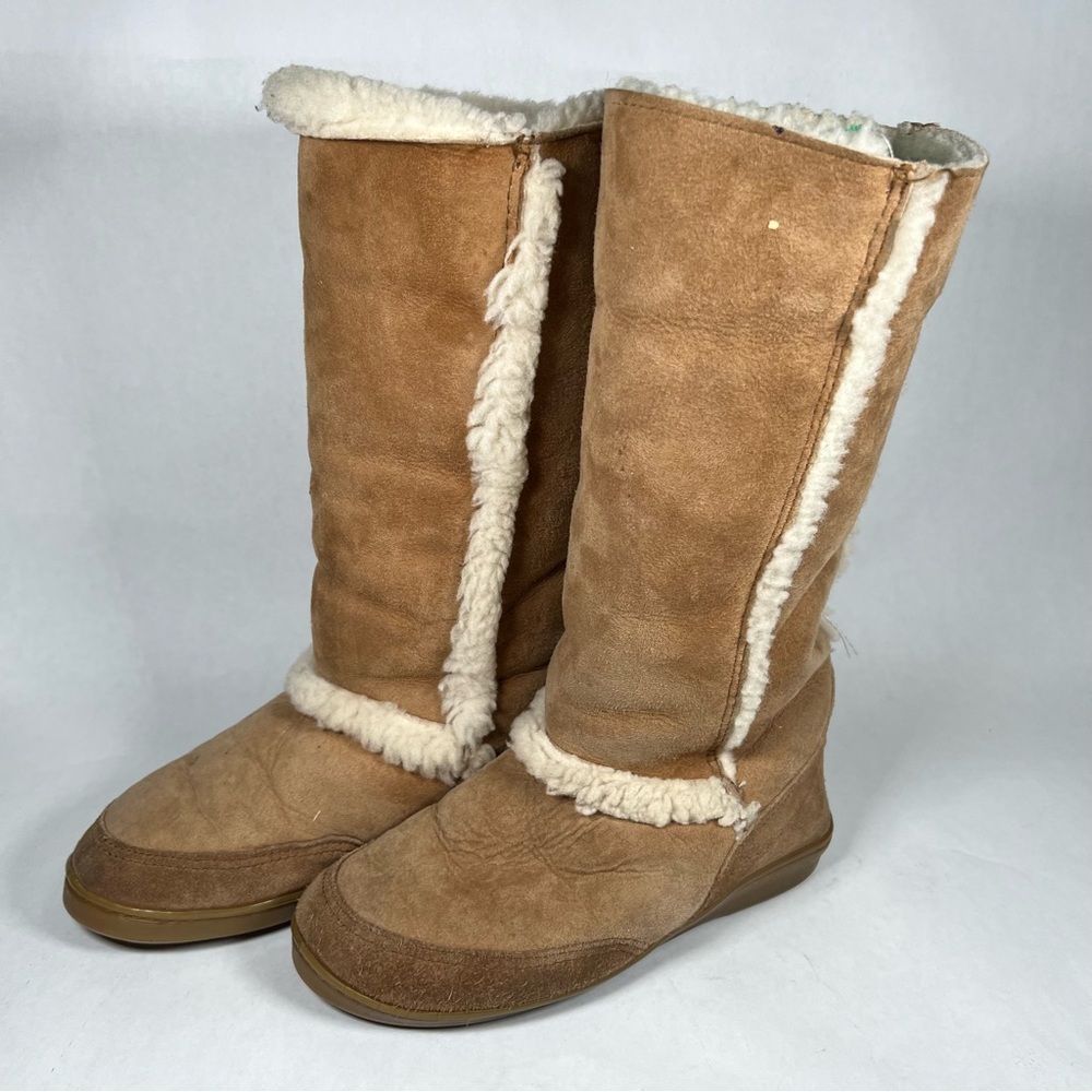 Minnetonka Leather & Shearling Mid-Calf Moccasins Fur Boots Women’s (Size: 5)